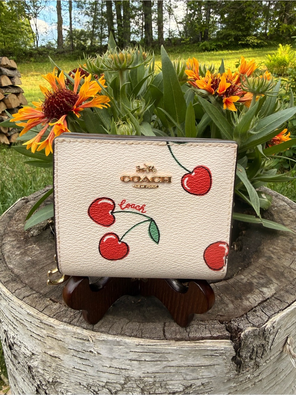 Coach Cherry Snap Wallet